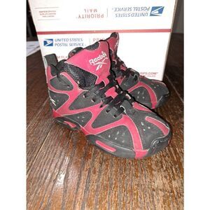 Boys Size 13 Reebok Red Black Kamikaze 1 Sneakers Mid Top Athletic Shoes